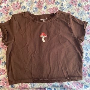 Brown mushroom crop top